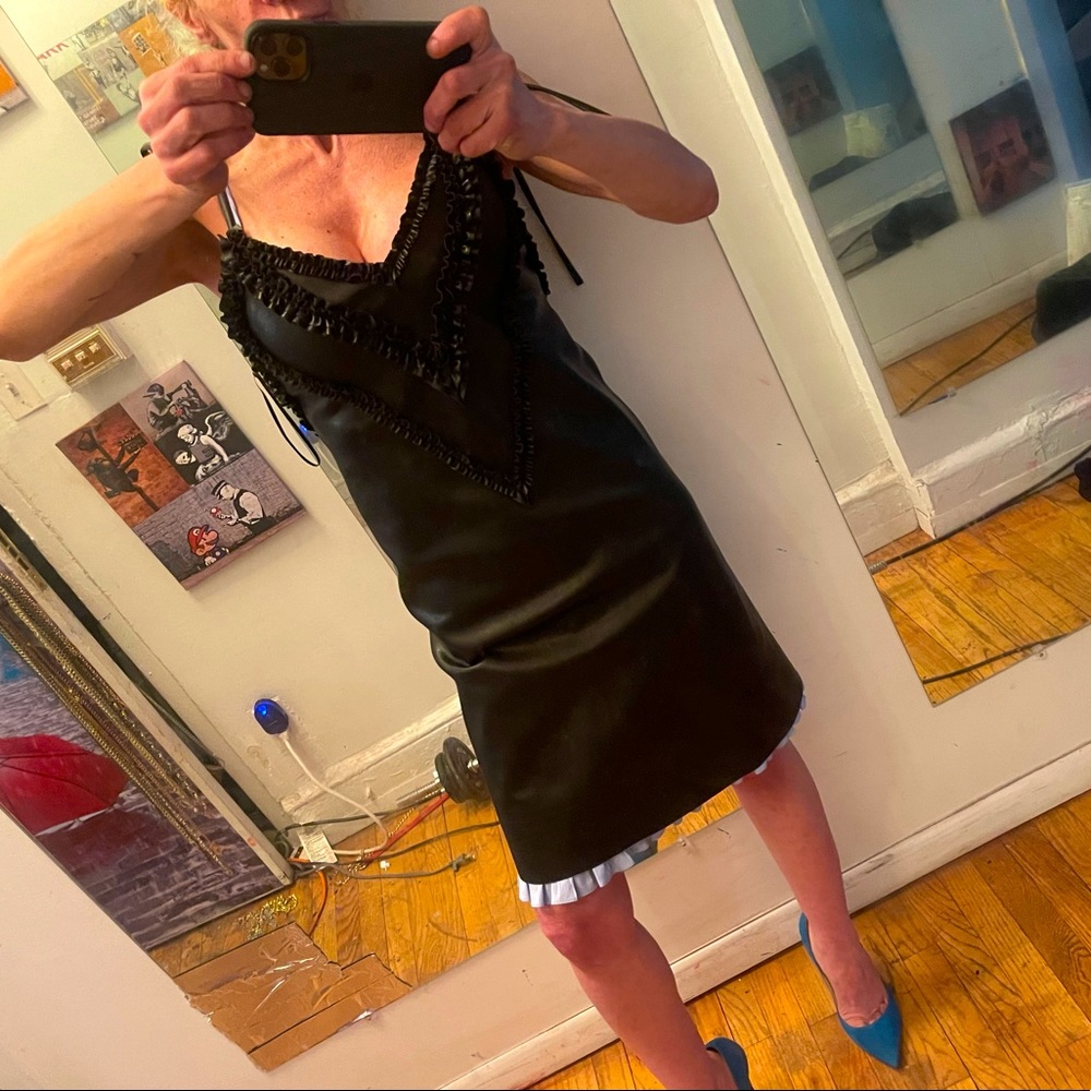 NWT Cedric CHARLIER lamb skin leather dress